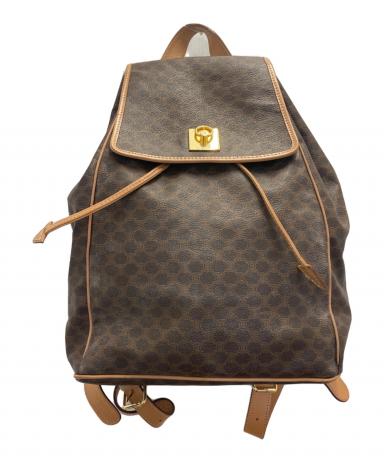 ★ 未使用品 タグ付き CELINE セリーヌ 巾着リュックサック マカダム 中古・古着通販】CELINE (セリーヌ) マカダムリュック ブラウン