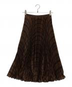POLO RALPH LAURENポロ・ラルフローレン）の古着「プリーツチェックスカート」｜ブラウン