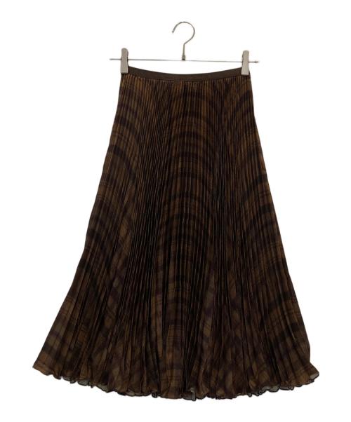 POLO RALPH LAUREN（ポロ・ラルフローレン）POLO RALPH LAUREN (ポロ・ラルフローレン) プリーツチェックスカート ブラウン サイズ:XSの古着・服飾アイテム