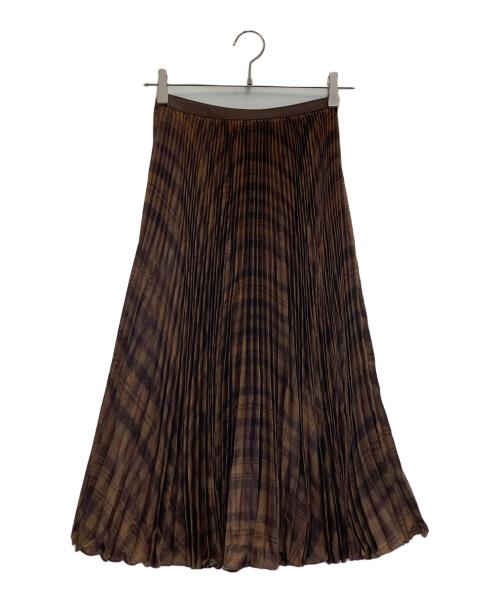 POLO RALPH LAUREN（ポロ・ラルフローレン）POLO RALPH LAUREN (ポロ・ラルフローレン) プリーツチェックスカート ブラウン サイズ:XSの古着・服飾アイテム
