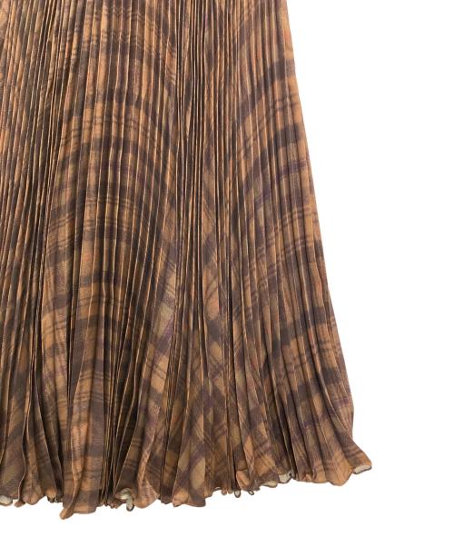 POLO RALPH LAUREN（ポロ・ラルフローレン）POLO RALPH LAUREN (ポロ・ラルフローレン) プリーツチェックスカート ブラウン サイズ:XSの古着・服飾アイテム