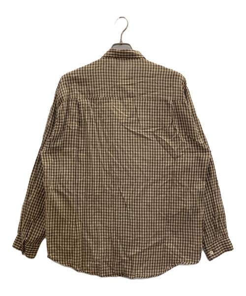 AURALEE（オーラリー）AURALEE (オーラリー) AIRY LIGHT COTTON CHECK BIG SHIRT ブラウン サイズ:4の古着・服飾アイテム