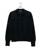 POLO RALPH LAURENポロ・ラルフローレン）の古着「LAMB WOOL KNIT POLO SHIRTS」｜ブラック