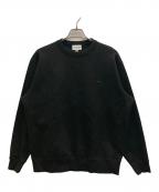 LACOSTEラコステ）の古着「鹿の子ニットワントーンクルーネック」｜ブラック