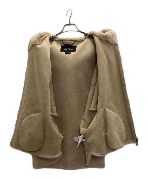 LOU ANDREA（ルーアンドレア）LOU ANDREA (ルーアンドレア) LOUFOOD FUR COAT アイボリー サイズ:Sの古着・服飾アイテム