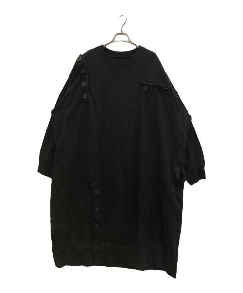 GROUND Y（グラウンドワイ）GROUND Y (グラウンドワイ) スウェットワンピース ブラック サイズ:3の古着・服飾アイテム