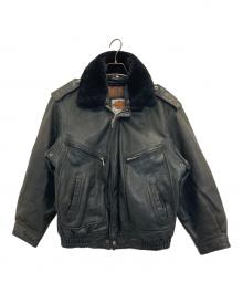 HARLEY-DAVIDSON（ハーレーダビッドソン）の古着「ボアカラーレザーライダースジャケット」｜ブラック
