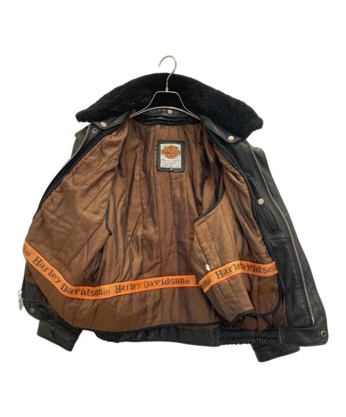 HARLEY-DAVIDSON（ハーレーダビッドソン）HARLEY-DAVIDSON (ハーレーダビッドソン) ボアカラーレザーライダースジャケット ブラック サイズ:40の古着・服飾アイテム