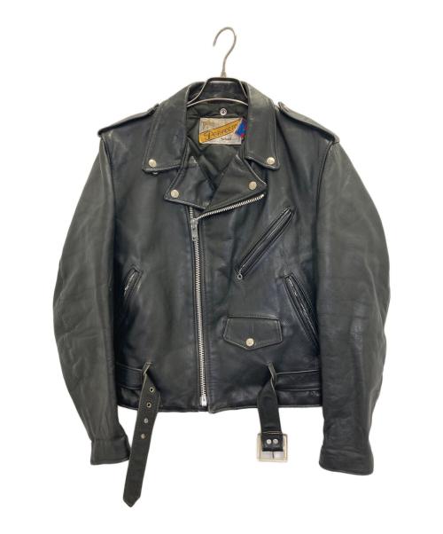 Schott（ショット）Schott (ショット) ダブルレザーライダースジャケット ブラック サイズ:40の古着・服飾アイテム