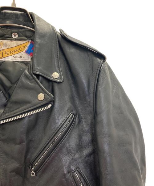 Schott（ショット）Schott (ショット) ダブルレザーライダースジャケット ブラック サイズ:40の古着・服飾アイテム