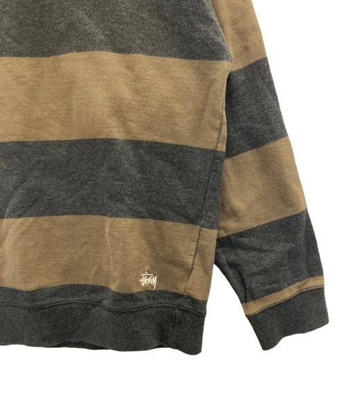stussy（ステューシー）stussy (ステューシー) 90s border sweat shirts ベージュ サイズ:Ⅿの古着・服飾アイテム