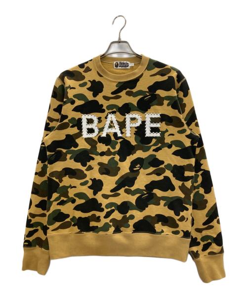 A BATHING APE（ア ベイシング エイプ）A BATHING APE (ア ベイシング エイプ) サルカモラインストーンスウェット カーキ サイズ:Ⅼの古着・服飾アイテム