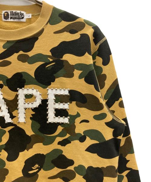 A BATHING APE（ア ベイシング エイプ）A BATHING APE (ア ベイシング エイプ) サルカモラインストーンスウェット カーキ サイズ:Ⅼの古着・服飾アイテム