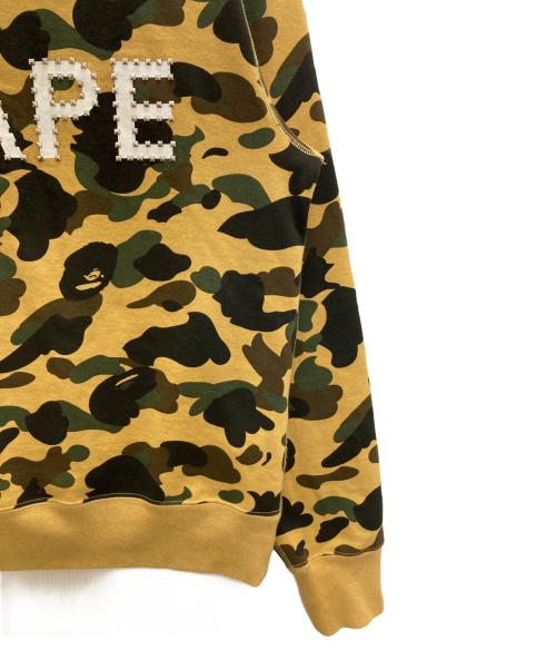 A BATHING APE（ア ベイシング エイプ）A BATHING APE (ア ベイシング エイプ) サルカモラインストーンスウェット カーキ サイズ:Ⅼの古着・服飾アイテム
