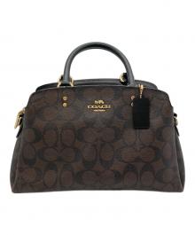 COACH（コーチ）の古着「ミニ リリー キャリーオール シグネチャー キャンバス」｜ブラウン