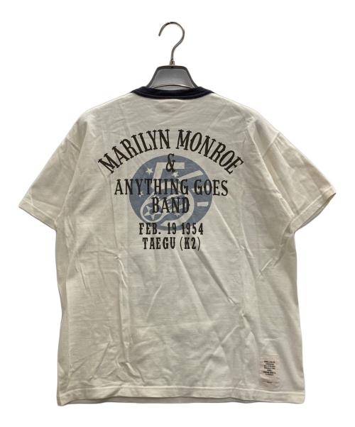 TOYS MCCOY（トイズマッコイ）TOYS McCOY (トイズマッコイ) マリリンモンローリンガーTee ホワイト×ネイビー サイズ:Lの古着・服飾アイテム