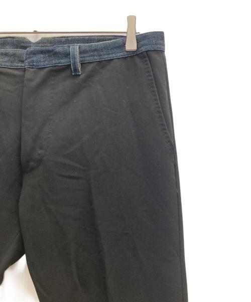 DIESEL（ディーゼル）DIESEL (ディーゼル) デニム切替スラックス ブラック サイズ:W30(76cm)の古着・服飾アイテム