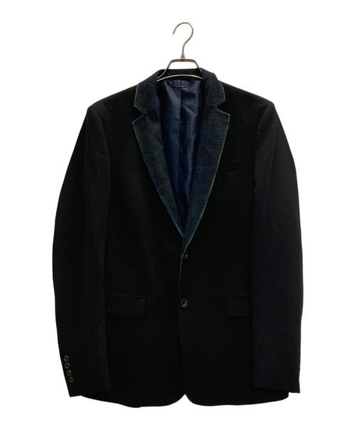 DIESEL（ディーゼル）DIESEL (ディーゼル) デニム切替テーラードジャケット ブラック サイズ:48の古着・服飾アイテム