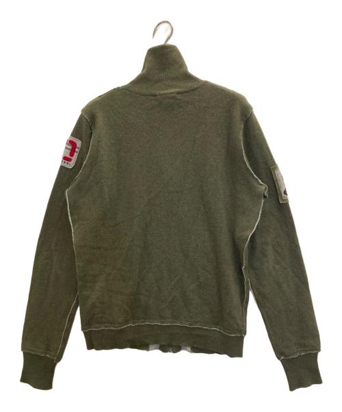 DIESEL（ディーゼル）DIESEL (ディーゼル) パッチワークドライバーズニット グリーン サイズ:Lの古着・服飾アイテム