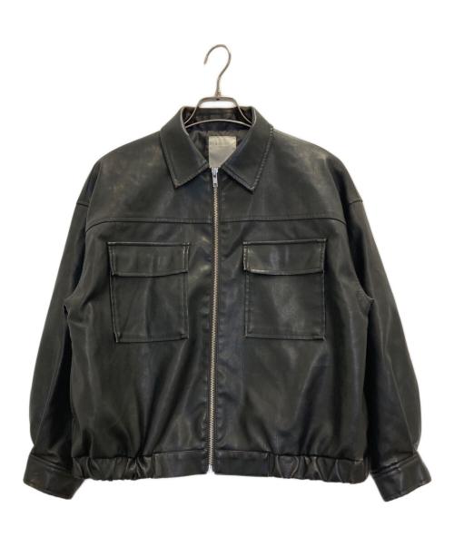 B:MING LIFE STORE（ビーミングライフストア）B:MING LIFE STORE (ビーミングライフストア) エイジング加工シンセティックレザージャケット ブラック サイズ:Ⅿの古着・服飾アイテム
