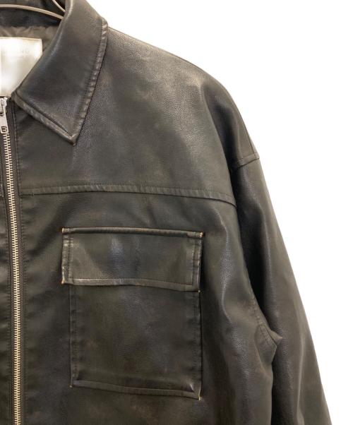 B:MING LIFE STORE（ビーミングライフストア）B:MING LIFE STORE (ビーミングライフストア) エイジング加工シンセティックレザージャケット ブラック サイズ:Ⅿの古着・服飾アイテム