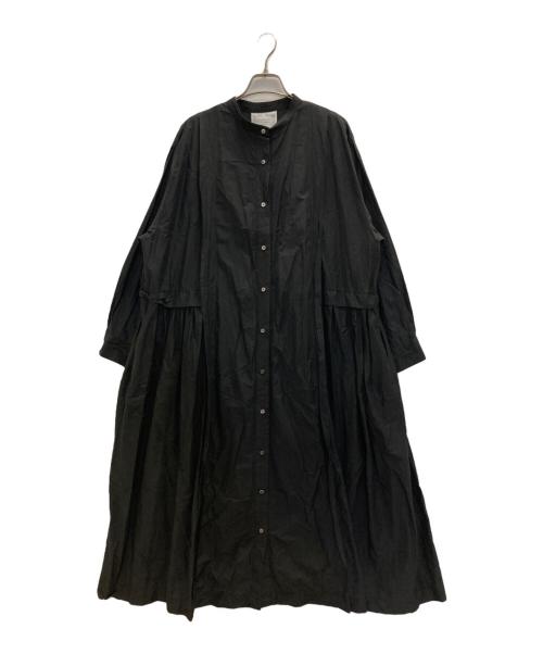 BEARDSLEY（ビアズリー）BEARDSLEY (ビアズリー) ウエストギャザーシャツワンピース ブラック サイズ:FREEの古着・服飾アイテム