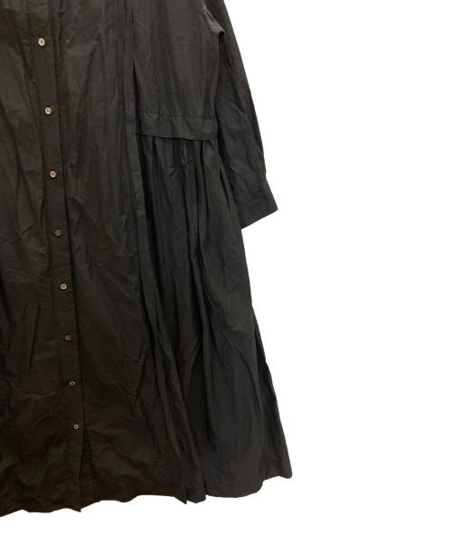 BEARDSLEY（ビアズリー）BEARDSLEY (ビアズリー) ウエストギャザーシャツワンピース ブラック サイズ:FREEの古着・服飾アイテム