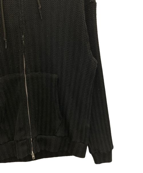 BEAMS（ビームス）BEAMS (ビームス) メッシュ ジップ フーディ ブラック サイズ:Sの古着・服飾アイテム