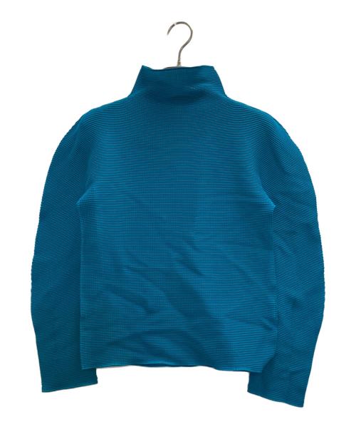 me ISSEY MIYAKE（ミーイッセイ ミヤケ）me ISSEY MIYAKE (ミーイッセイ ミヤケ) ストレッチプリーツT-SHIRTS ブルー サイズ:表記無しの古着・服飾アイテム