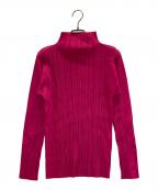 PLEATS PLEASEプリーツプリーズ）の古着「プリーツL/S T-SHIRTS」｜ショッキングピンク