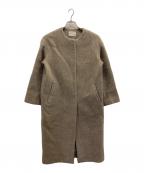 IENAイエナ）の古着「ラムウールノーカラーロングコート」｜ベージュ