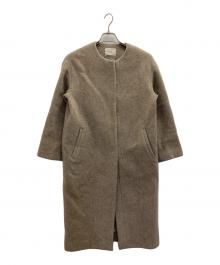IENA（イエナ）の古着「ラムウールノーカラーロングコート」｜ベージュ
