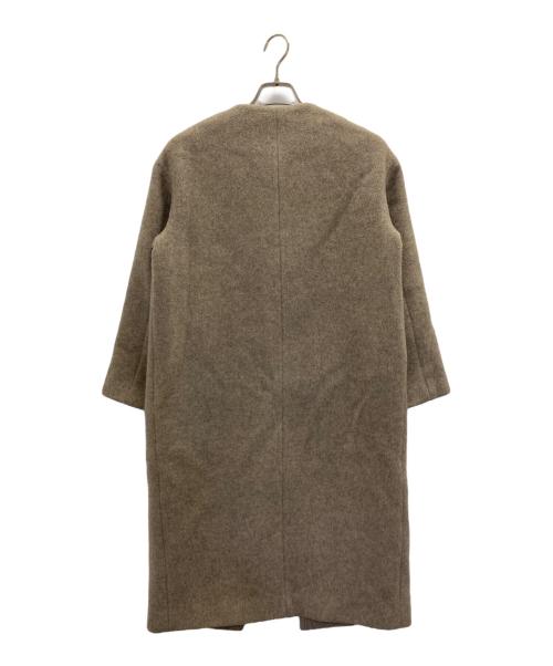 IENA（イエナ）IENA (イエナ) ラムウールノーカラーロングコート ベージュ サイズ:Sの古着・服飾アイテム