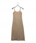 FENDIフェンディ）の古着「ズッカ柄キャミソールワンピース」｜ベージュ
