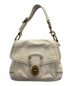 COACHコーチ）の古着「ターンロックワンショルダーバッグ」｜ホワイト