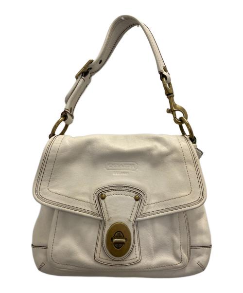 COACH（コーチ）COACH (コーチ) ターンロックワンショルダーバッグ ホワイトの古着・服飾アイテム