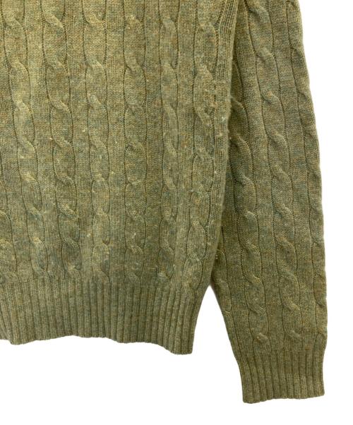 POLO RALPH LAUREN（ポロ・ラルフローレン）POLO RALPH LAUREN (ポロ・ラルフローレン) 90s cashmere cable knit グリーン サイズ:SIZE Lの古着・服飾アイテム