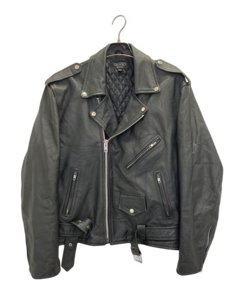 HORN WORKS（ホーンワークス）HORN WORKS (ホーンワークス) ダブルレザーライダースジャケット ブラック サイズ:XLの古着・服飾アイテム