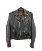 ROEBLING LEATHER CO.ローブリングレザー）の古着「ダブルライダースジャケット」｜ブラック