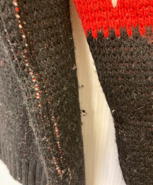 Needles（ニードルズ）Needles (ニードルズ) Crew Neck Sweater Argyle ブラック×レッド サイズ:sの古着・服飾アイテム