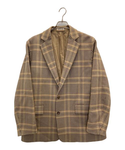 AURALEE（オーラリー）AURALEE (オーラリー) WOOL SERGE CHECK JACKET ブラウン サイズ:4の古着・服飾アイテム