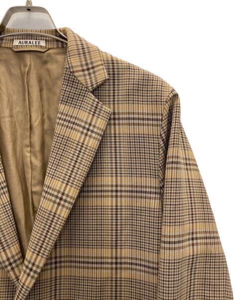 AURALEE（オーラリー）AURALEE (オーラリー) WOOL SERGE CHECK JACKET ブラウン サイズ:4の古着・服飾アイテム