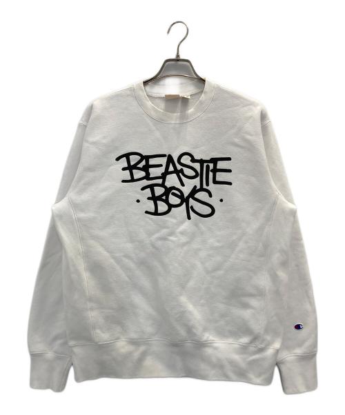 Champion REVERSE WEAVE（チャンピオン リバース ウィーブ）Champion REVERSE WEAVE (チャンピオン リバース ウィーブ) Beastie Boys (ビースティ・ボーイズ) クルーネックスウェットシャツ ホワイト サイズ:Ｌの古着・服飾アイテム