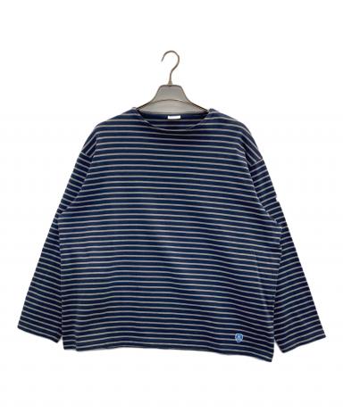 ORCIVAL 青ボーダー ORCIVAL（オーシバル） tシャツ ボートネック 5分袖ボーダーカットソー