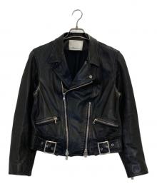 3.1 phillip lim（スリーワンフィリップリム）の古着「ラムレザーダブルライダースジャケット」｜ブラック