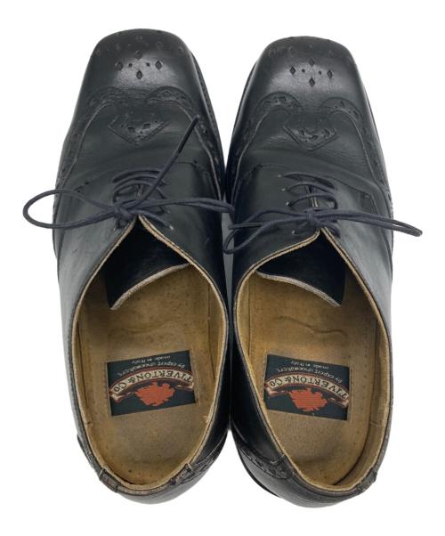 TIVERTON & CO.（ティヴァートン・アンド・カンパニー）TIVERTON & CO. (ティヴァートン・アンド・カンパニー) ウィングチップシューズ ブラック サイズ:26㎝の古着・服飾アイテム