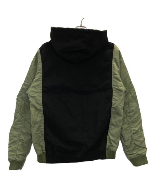 LIBERE（リベーレ）LIBERE (リベーレ) MA-1 MK3 ZIP-UP HOODIE ブラック×オリーブ サイズ:表記なしの古着・服飾アイテム