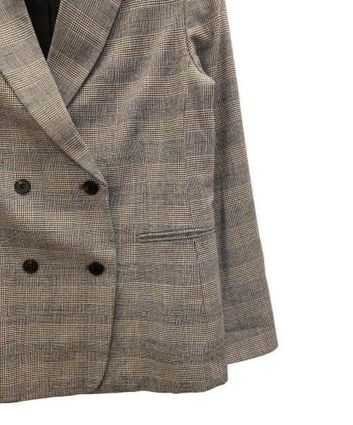 K.T KIYOKO TAKASE（ケーティー キヨコタカセ）K.T KIYOKO TAKASE (ケーティー キヨコタカセ) グレンチェックダブルジャケット ベージュ サイズ:5の古着・服飾アイテム