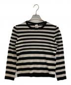 23区ニジュウサンク）の古着「ボーダーカシミヤ混ニット」｜ブラック
