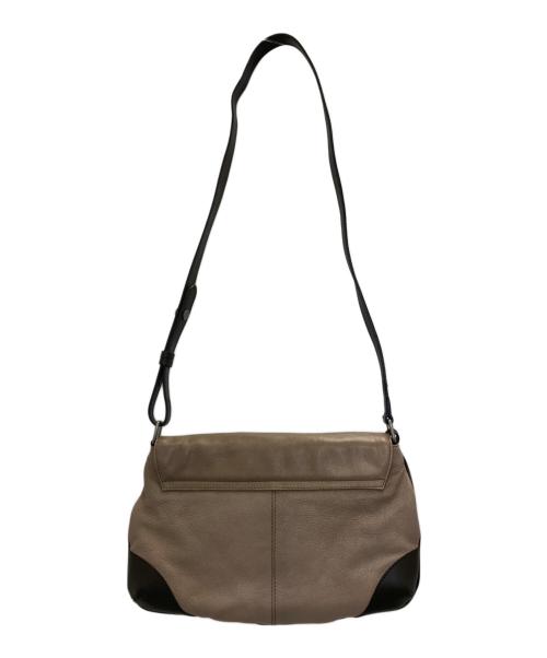 HUNTING WORLD（ハンティングワールド）HUNTING WORLD (ハンティングワールド) レザーショルダーバッグ ベージュの古着・服飾アイテム